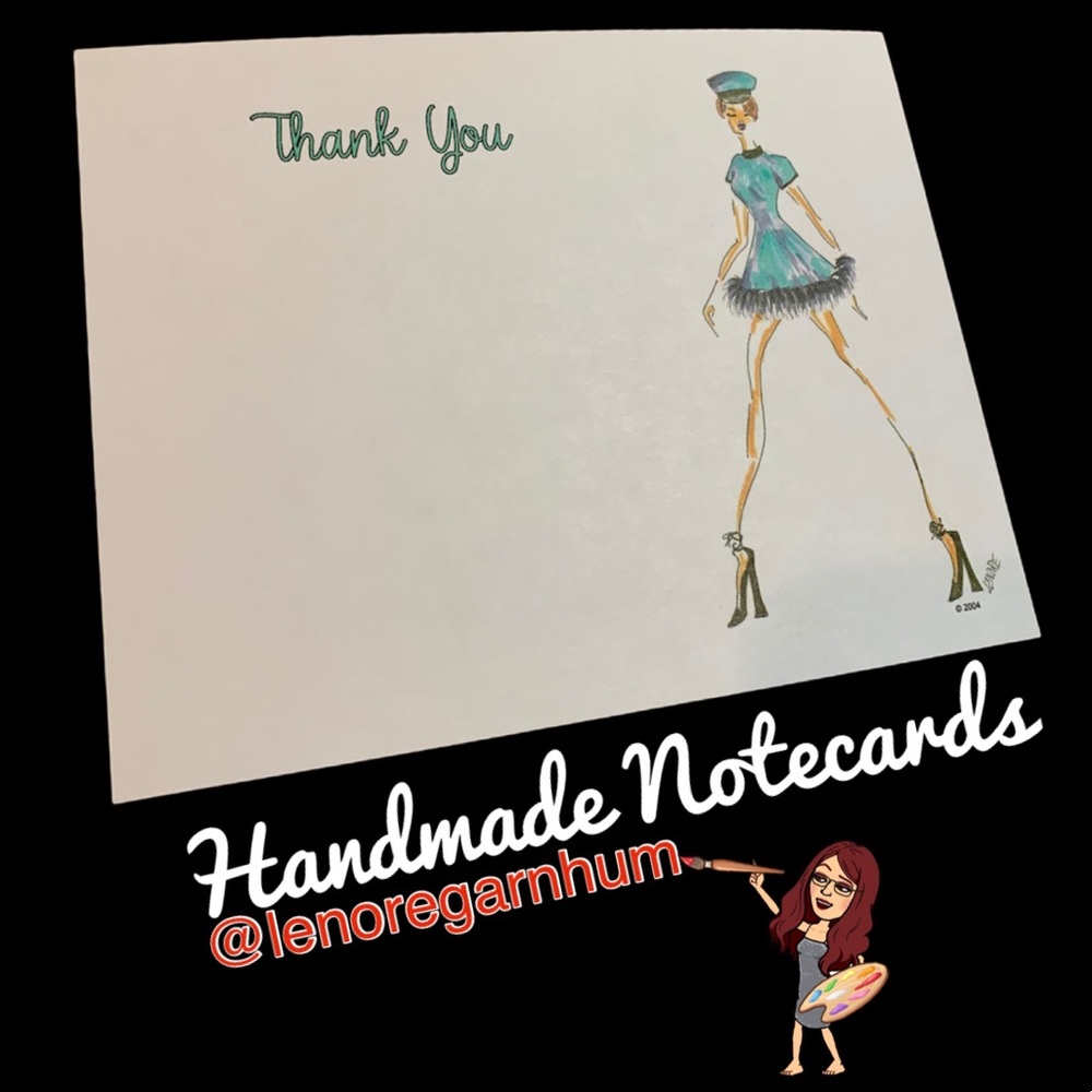 Fashion Diva handmade notecards set of 20 - Picture 2 of 4